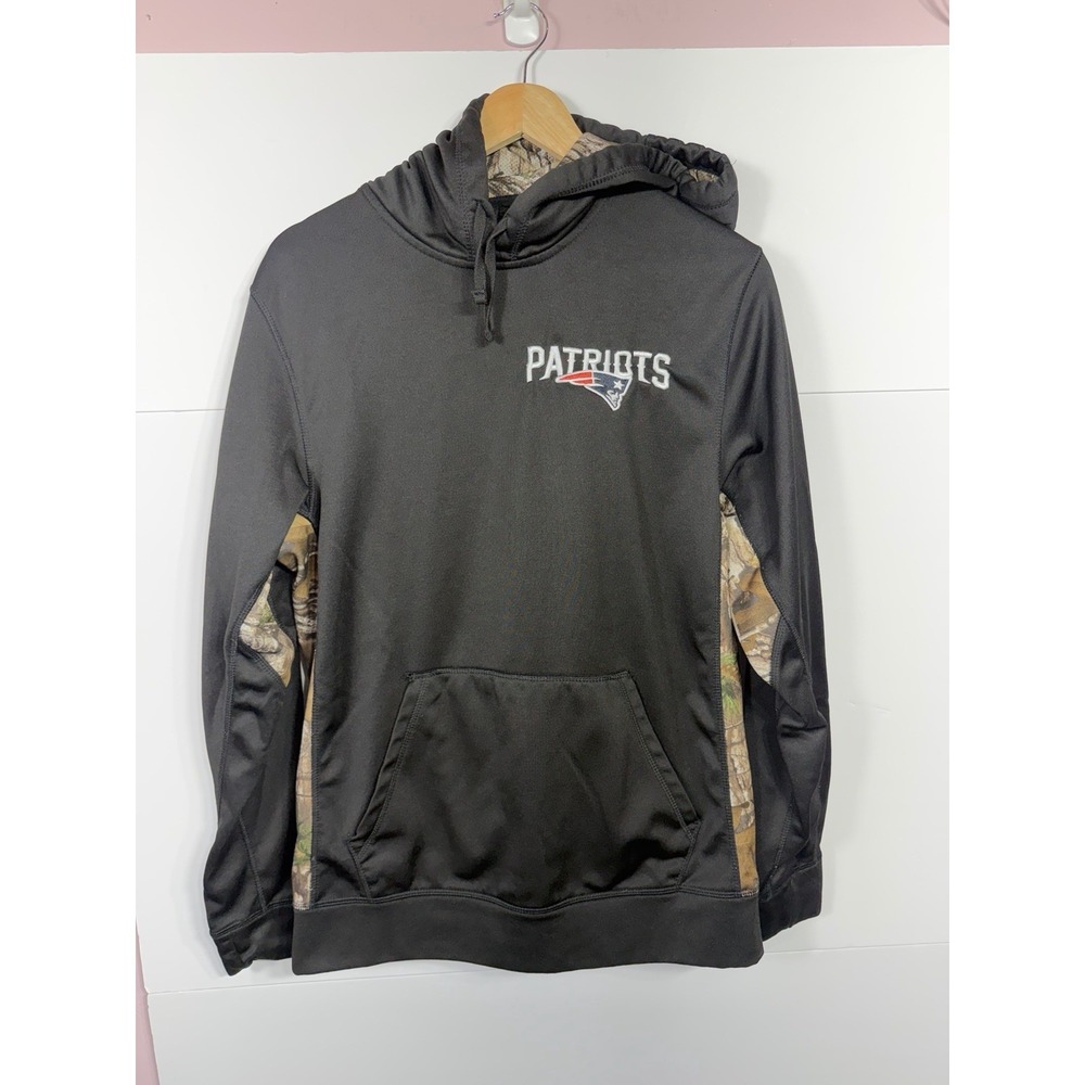 New England Patriots Mens M Performance Hoodie Black Realtree Camo Pullover NFL